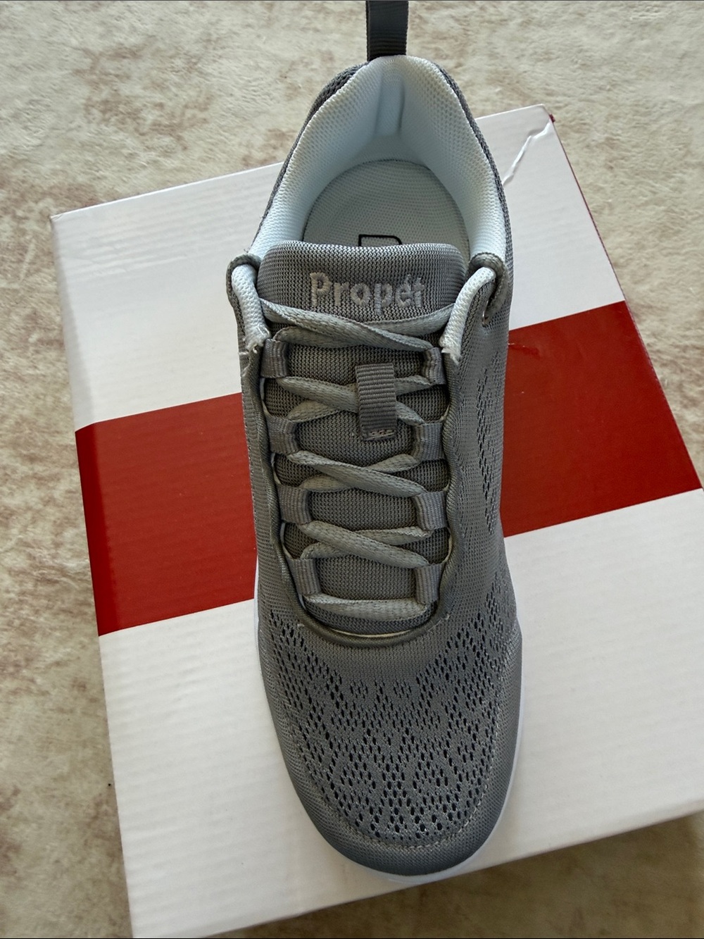 Propet Women's Travelactiv Silver Mesh Lace-Up Sneakers - Picture 3 of 6